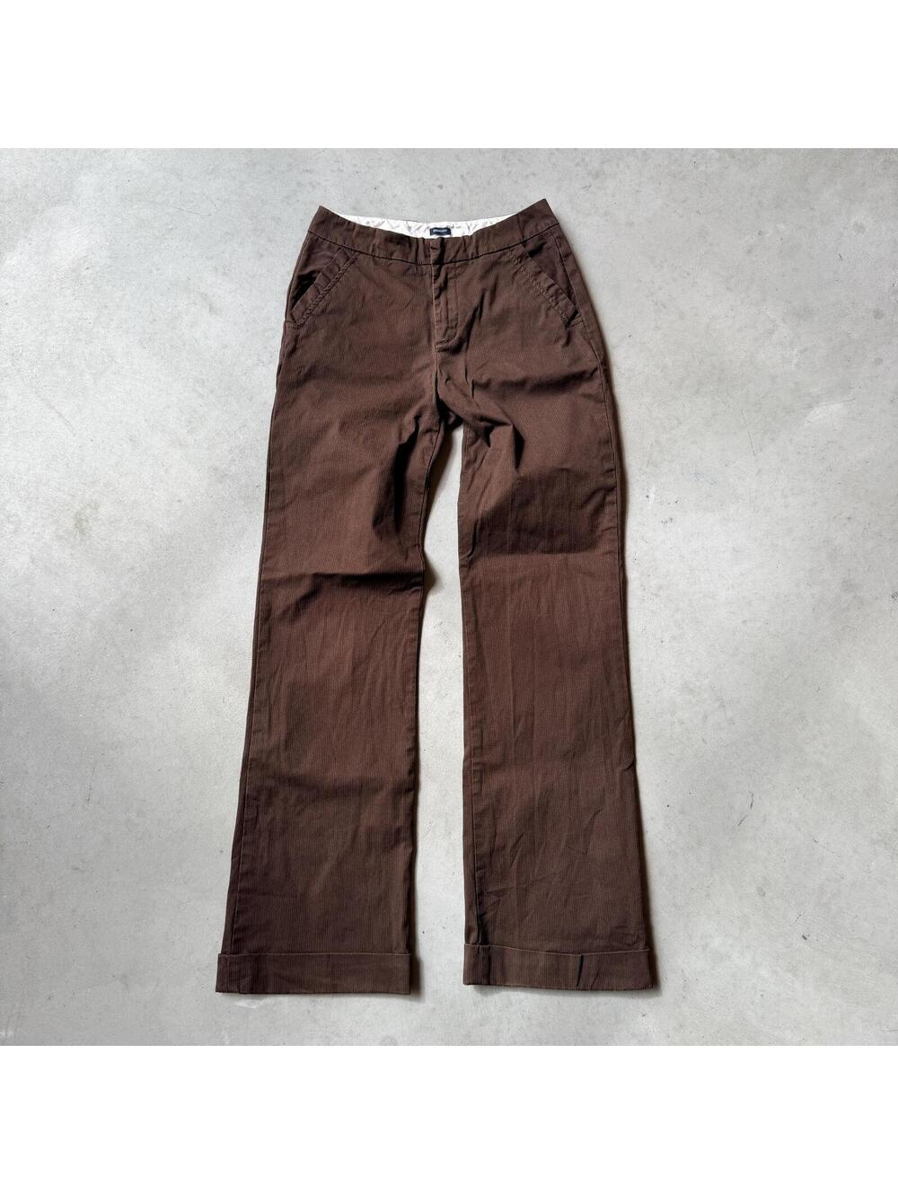 GAP Woman’s Brown Trouser Cuffed Hem Pants Size 0R Lightweight Stretch